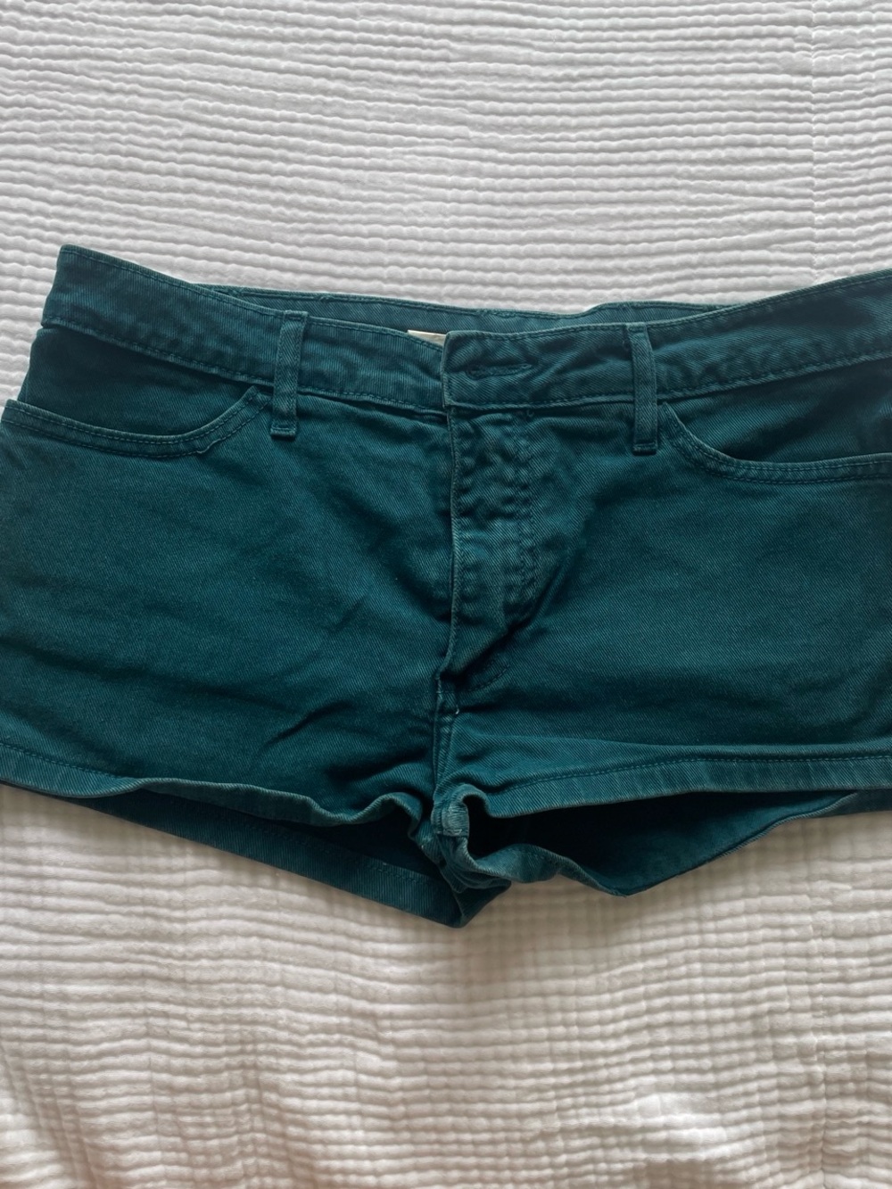 American Apparel Dark Teal Women's Denim Shorts